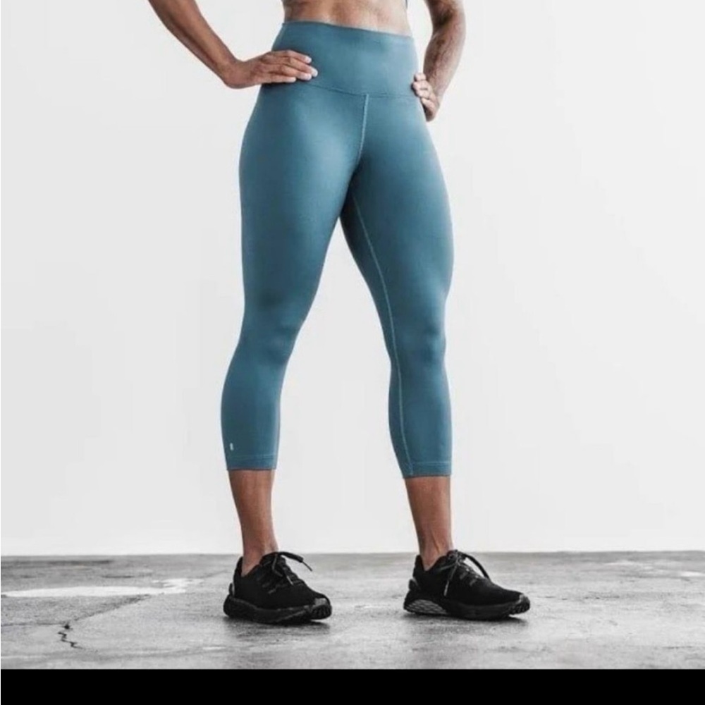 💙NO BULL High-Rise Crop Tight Leggings Steel Blue XS Gym Training CrossFit